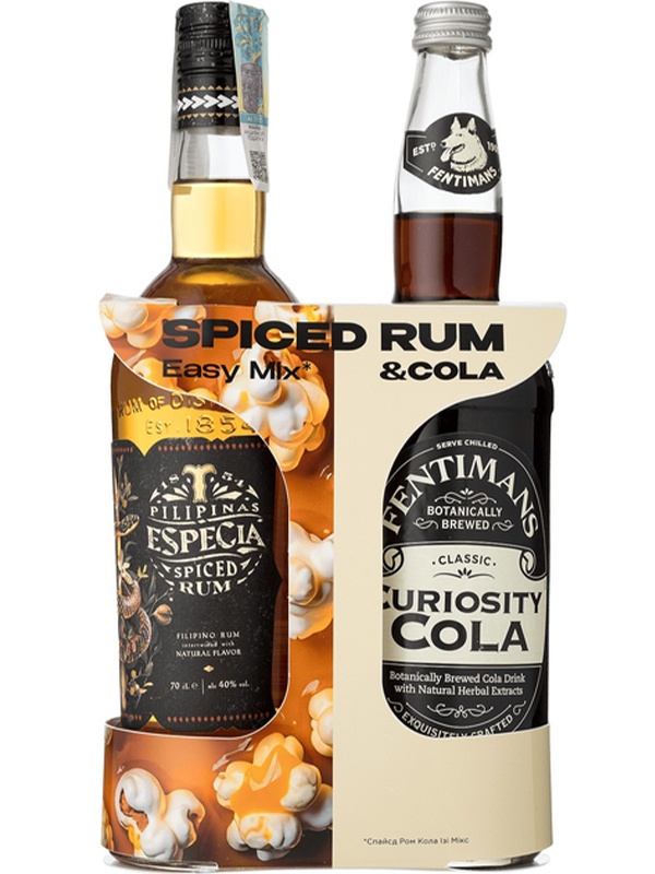 Набір Ром Tanduay Asian Spiced + Напій газований Curiosity Cola Fentimans 40%