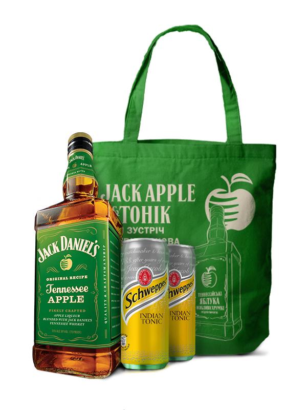 Набір Jack Daniel's Tennessee Apple & Тонік Schweppes 2* + шопер