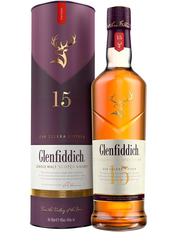 Віскі Glenfiddich 15 років в тубусі 40%