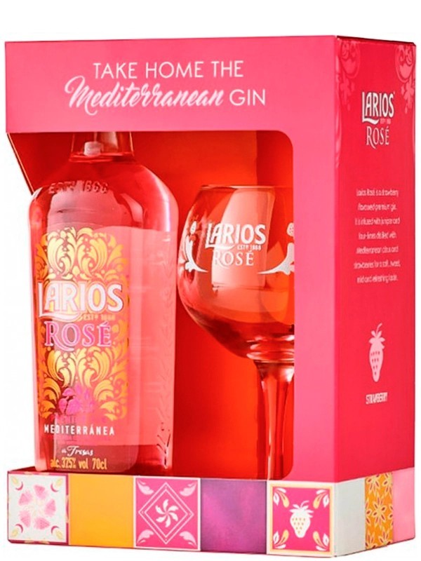 Джин Larios Rose в подарунковій коробці + кели 37.5%