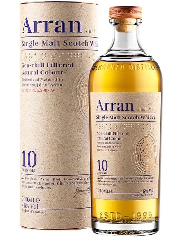 Віскі Arran 10 років в тубусі 46%
