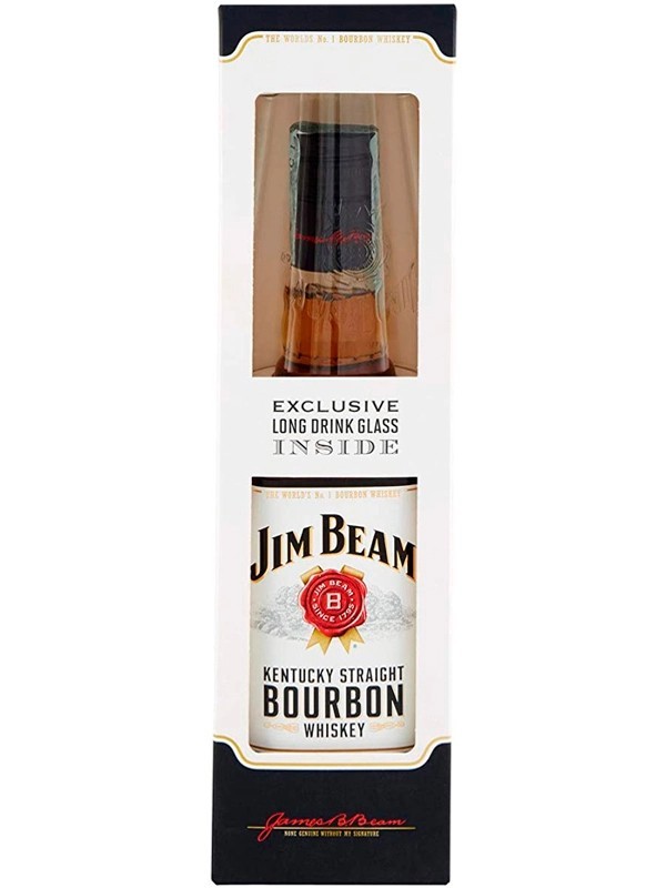 Бурбон Jim Beam White 4 роки в коробці + склянка 40%