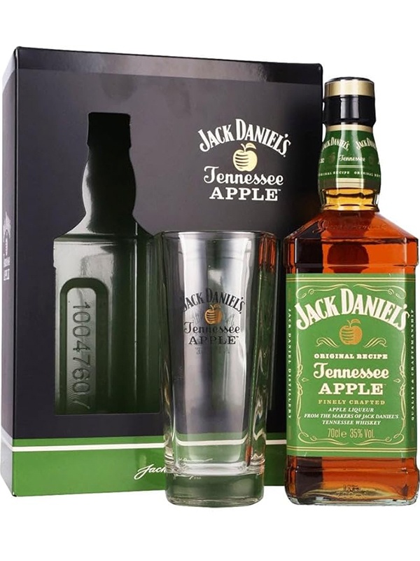 Віскі-лікер Jack Daniel's Tennessee Apple в подарочной коробке + стакан 35%