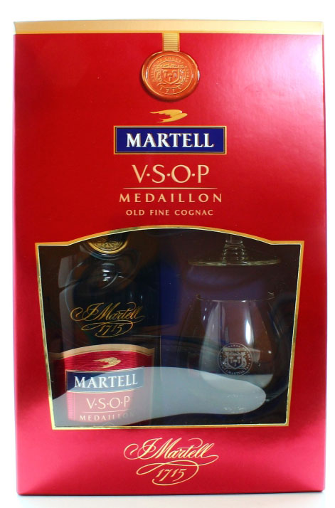 Коньяк Martell V.S.O.P. 40% з 2-ма келихами