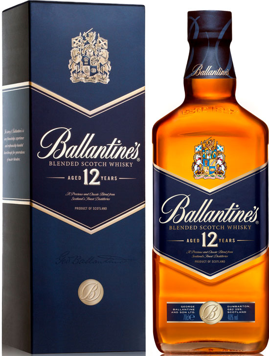 Віскі Ballantine's 12 років витримки 40% в подарунковій упаковці