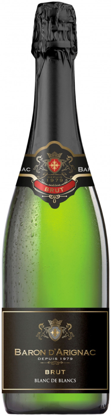 Вино ігристе Baron d'Arignac Brut Blanc de Blancs біле брют 11%