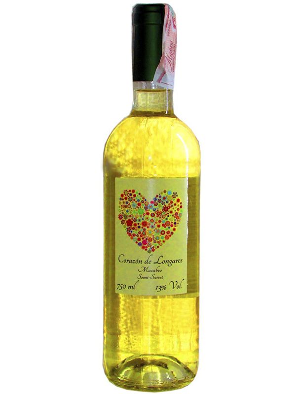 Вино Macabeo "Corazon de Longares" Covinca біле напівсолодке 13%