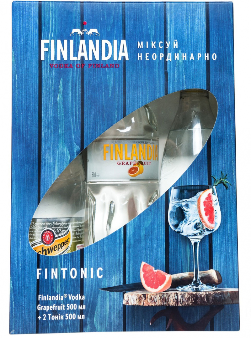 Горілка Finlandia Grapefruit 37.5% + Schweppes х 2