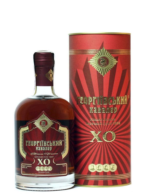 Коньяк Георгіївський кавалер ХО 40% в тубусі