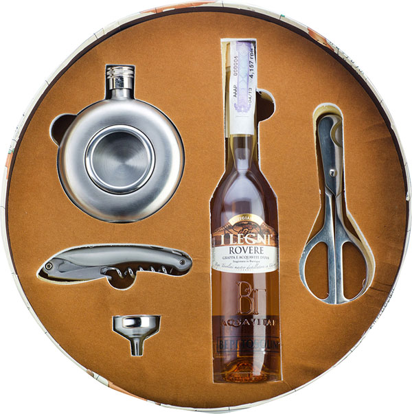 Граппа Bepi Tosolini Grappa I Legni Rovere Habana Set Wooden Gift box 40%