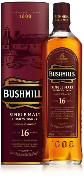 Віскі Bushmills Single Malt 16 років витримки 40%