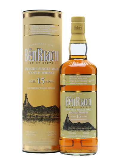 Віскі BenRiach Sauterne 15 років в тубусі