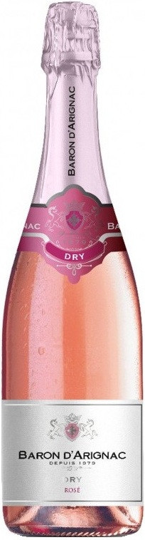 Вино ігристе Baron d'Arignac Rose Dry Sparkling рожеве брют 12%