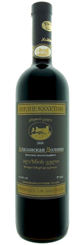 Вино Серце Кахетії Алазанська долина червоне напівсолодке 12%