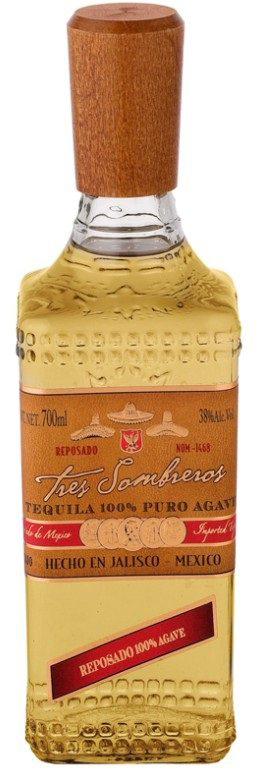 Текіла Tres Sombreros Agave Reposado 100%