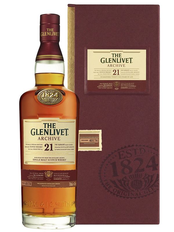 Віскі The Glenlivet 21 рік витримки 43% в подарунковій дерев'яній упаковці