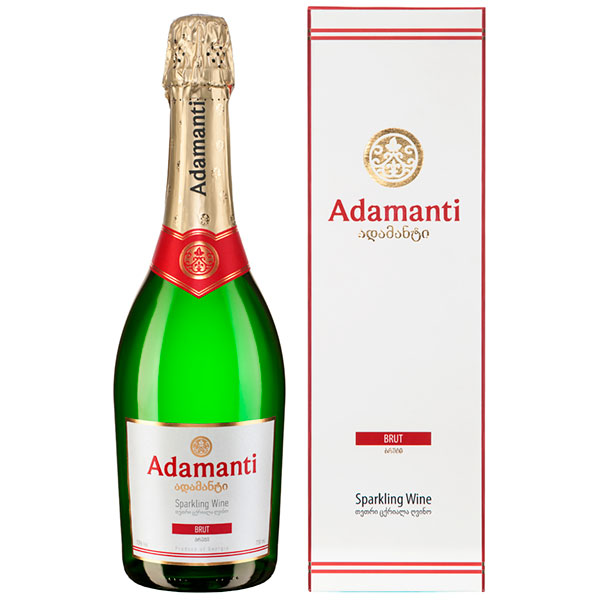 Вино ігристе Adamanti біле брют 13% в коробці