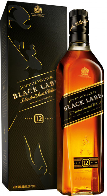 Віскі Johnnie Walker Black label 12 років витримки 40% в подарунковій упаковці