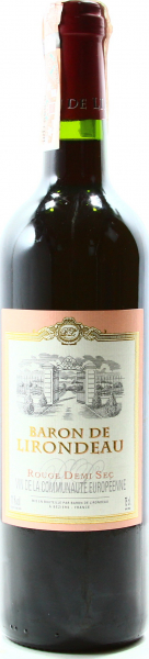 Вино Baron de Lirondeau червоне напівсухе 11%