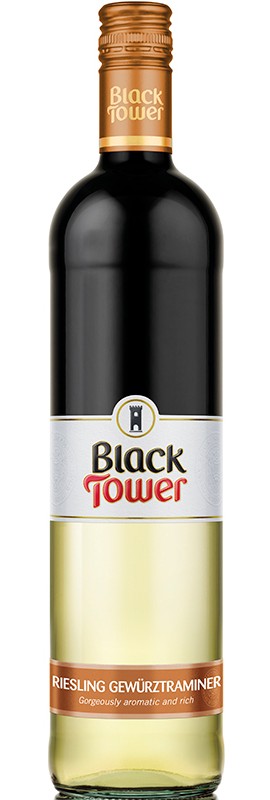 Вино Riesling — Gewurztraminer Black Tower біле напівсухе
