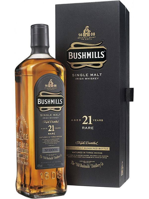 Віскі Bushmills Single Malt 21 рік витримки 40% в подарунковій упаковці