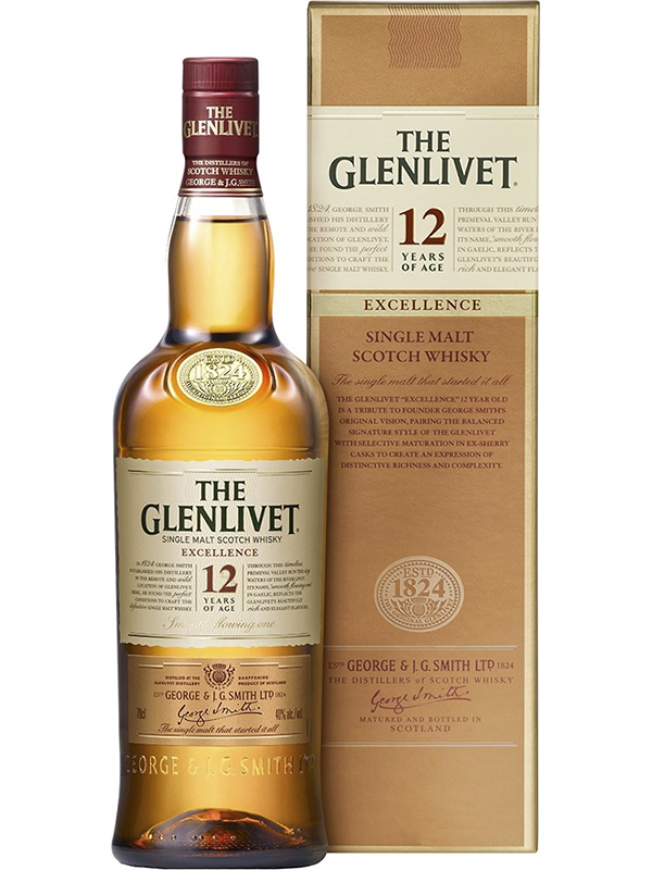 Віскі The Glenlivet Excellence 12 років витримки 40% в подарунковій упаковці