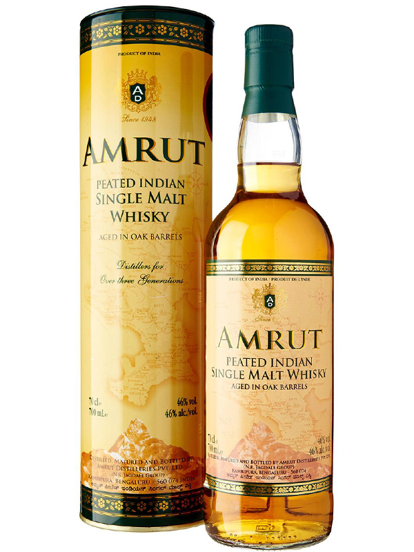 Віскі Amrut Peated 46% в тубусі