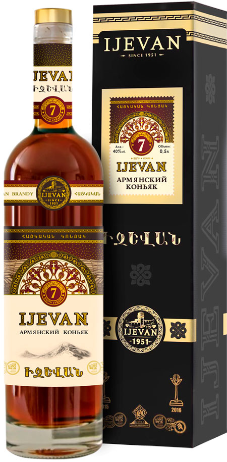 Коньяк Ijevan 7 років витримки 40% в коробці