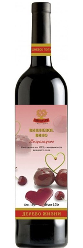 Плодове вино вишневое Three of Life червоне напівсолодке