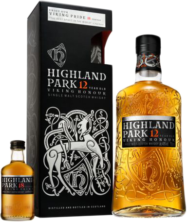 Віскі Highland Park 12 YO 40% + мініатюра Highland Park 18 YO