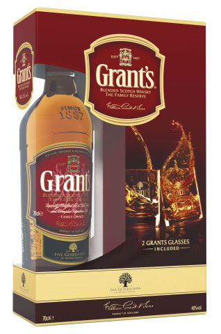 Набір Віскі Grant's Family Reserve 40% + 2 склянки