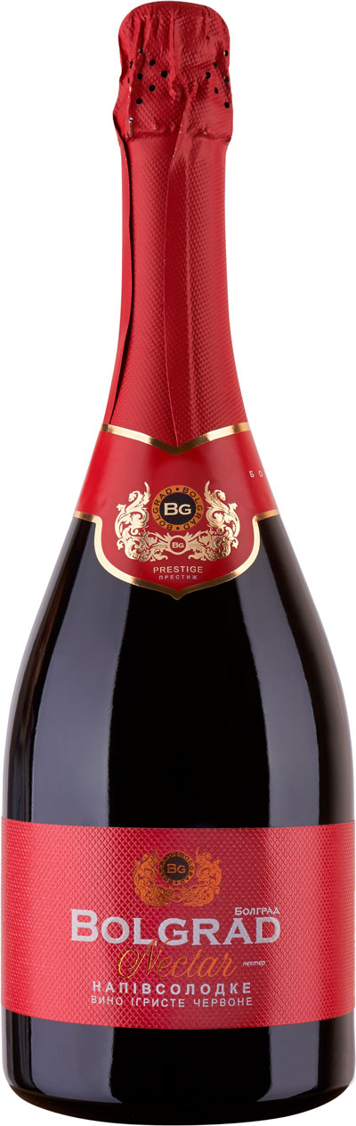 Вино ігристе Bolgrad Nectar червоне напівсолодке 10-13.5%