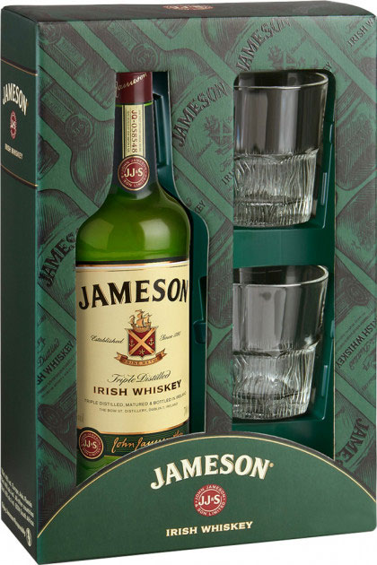 Віскі Jameson Irish Whiskey 40% з 2-ма бокалами