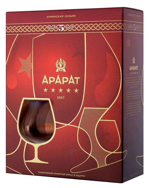 Коньяк Арарат 5 років витримки 40% + 1 келих