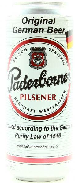 Упаковка пива Paderborner Pilsner світле фильтрованное 4.8% х 24 банок