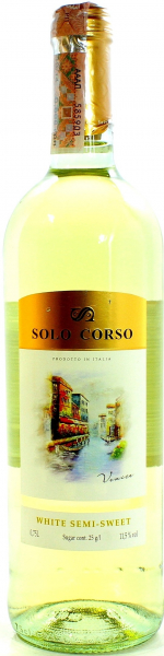 Вино Solo Corso біле напівсолодке 11.5%