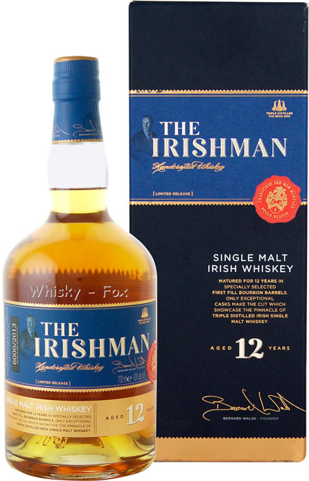 Віскі Irishman Single Malt Irish Whisky 12 років витримки 40% в подарунковій упаковці