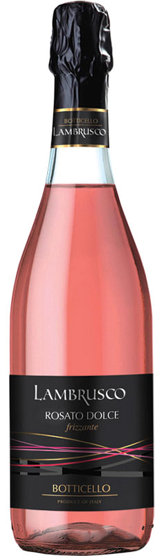 Вино ігристе Botticello Lambrusco dell'Emilia Rosato Sweet Rose рожеве солодке 8%