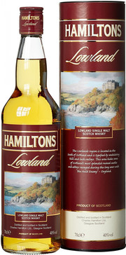 Віскі Hamiltons Lowland Single Malt у тубусі 40%