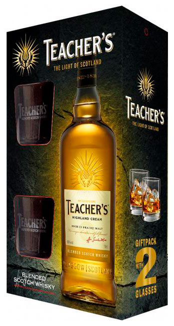 Віскі Teacher's 40% + 2 келихи
