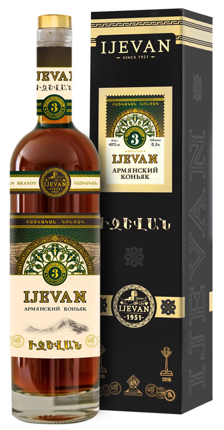 Коньяк Ijevan 3 роки витримки 40% в коробці