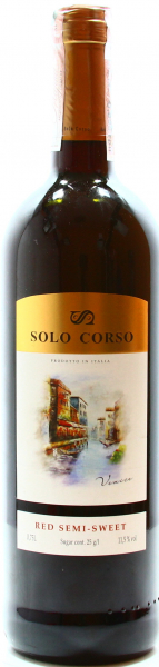 Вино Solo Corso червоне напівсолодке 11.5%