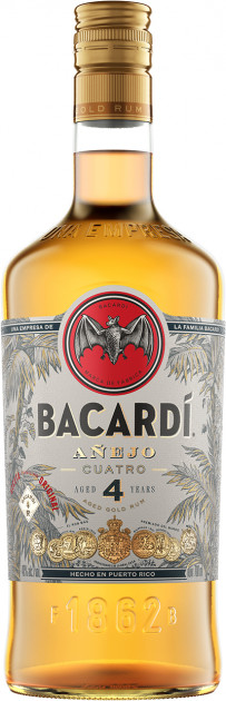 Ром Bacardi Anejo Cuatro 4 роки витримки 40%