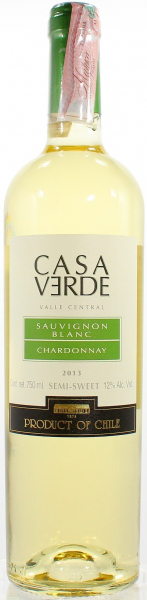 Вино Casa Verde Sauvignon Blanc/Chardonnay біле напівсолодке 12%