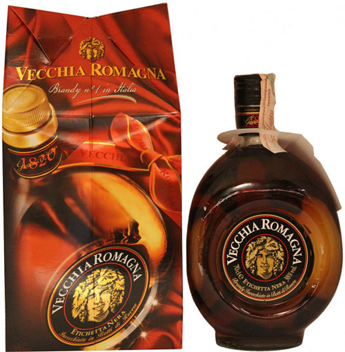 Бренді Vecchia Romagna Etichetta Nera 38% в подарунковій упаковці