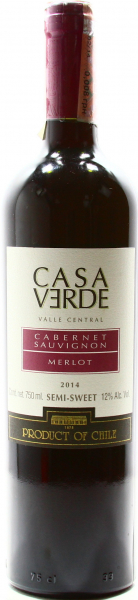 Вино Casa Verde Cabernet Sauvignon/Merlot червоне напівсолодке 12%