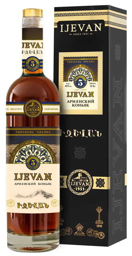 Коньяк Ijevan 5 років витримки 40% в коробці