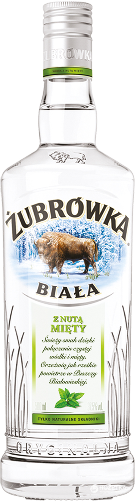 Горілка Zubrowka Biala с мятой 37.5%