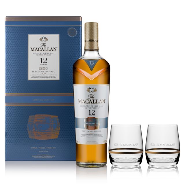 Віскі Macallan Fine Oak 12 років витримки 40% з 2 келихами