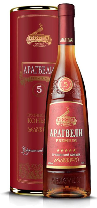 Коньяк Арагвелі 5 років в тубусі